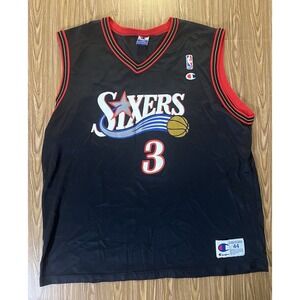 Vtg Philadelphia 76ers Basketball Jersey Mens Large 44 NBA Champion Iverson
